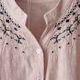 thumbnail image 4 of YABCSAZ Women's Oversized Shirts Solid Color Jacquard Button Down Casual Long Sleeve Plus Size Mid-Length Blouses Tops Lightweight Loose Tunic Shirts, 4 of 4
