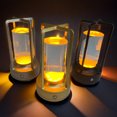 thumbnail image 2 of Cordless Table Lamp, 4000mA Battery Operated Lamps for Home Decor,3 Colors Crystal Lantern Lamp, 3-Levels Brightness LED Lights for Living Room/Bedroom/Tabletop/Bar/Café/Camping(Gold), 2 of 5