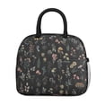 thumbnail image 2 of Lunch Bag Lunch Box for Women Reusable Insulated Lunch Cooler Bags,Large Capacity for Work Travel Picnic,Water-Resistant Colorful Floral Lunch Tote Bag Gifts for Woman Mom Black, 2 of 6