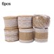 thumbnail image 1 of Rollo de cinta de arpillera hecho a mano DIY yute doble trenza boda artesanía encaje lino decoración 6 piezas Yuarrent HA7771-00B, 1 of 6