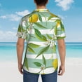 thumbnail image 4 of Fuzoiu Lemon Print Hawaiian Shirt for Men, Summer Beach Casual Short Sleeve Button Down Shirts, Men’s Beach Summer Shirts with Pocket,X-Large, 4 of 7