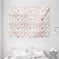 thumbnail image 1 of Paris Tapestry, French Pop Culture Lovers in Streets Bonjour Je T'aime Flower Pastel Life Image, Wall Hanging for Bedroom Living Room Dorm Decor, 80W X 60L Inches, Dried Rose Cream, by Ambesonne, 1 of 2