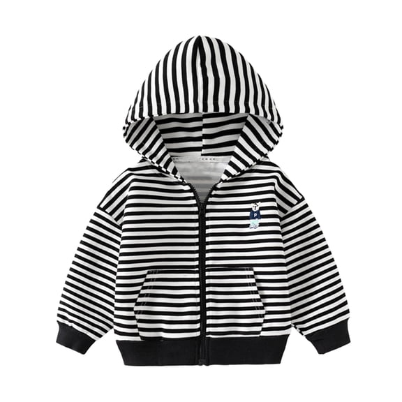Chenyin Toddler Baby Hooded Sweatshirt Jacket for Boys Long Sleeve Sweatsuit Tops 1-7 Years Boys Zipper Spring Fall Thicken Tracksuit Coats for Kids