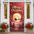 thumbnail image 3 of Decorative Christmas Banner Holiday Celebration Santa Sleigh Moonlight Reindeer Festive Design for Home Decor Party Decoration Outdoor Events, 3 of 9