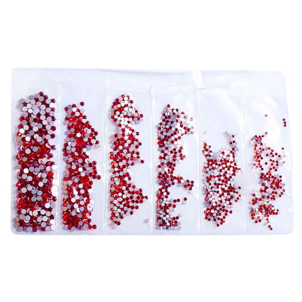 Cristales para uñas, diamantes de imitación, cuentas redondas con base plana, piedras de vidrio, 6 tamaños para decoración de uñas, maquillaje, ropa y zapatos.
