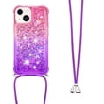 thumbnail image 3 of Funda para iPhone 13 Brillantina Líquida Divertida Reluciente y con Cristales en Movimiento Cuerpo Cruzado con Cordón Ajustable, 3 of 5