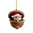 thumbnail image 2 of 5PC Acorn Animal Christmas Ornaments, Cozy Forest-Themed Tree Decor Handmade with 2D Acrylic, Rustic Woodland Holiday Decorations for Home, Party, and Gift Giving, 2 of 5