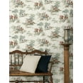 thumbnail image 2 of Harry & Grace Bluestone & Garnet Horse Race Peel and Stick Wallpaper - 20.5 in. W x 18 ft. L Roll, 2 of 8