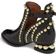 thumbnail image 3 of Jeffrey Campbell Rylance Black Box Gold Embellished Cut Out Buckle Ankle Booties (Black, 7.5), 3 of 5