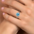 thumbnail image 4 of Gem Stone King 10K White Gold Swiss Blue Topaz and Lab Grown Diamond Engagement Ring for Women | 4.76 Cttw | Round 10MM | Gemstone November Birthstone | Size 5, 4 of 6