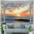 thumbnail image 4 of BCIIG  3D Ocean Tapestry Wall Hanging Sun Sunset Sea Beach Landscape Tapestry Window Tapestries for Bedroom Living Room Home Decor, 4 of 6