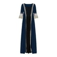 thumbnail image 3 of LEKODE Long Gothic Dress 1800s Dress for Women Casual Dresses for Women Tropical Dresses for Women Renaissance Dress Fall Dresses for Women 2025 Wedding Guest Dresses Navy 2xl, 3 of 5