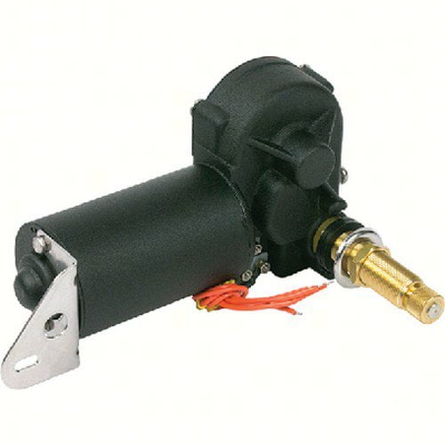 Sea-Dog Line Stamped Powder Coated Steel and 304 Stainless 12V MRV Wiper Motor, Black Finish