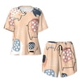 thumbnail image 4 of Naloa Cute Ink Drawn Elephants Women's Short-Sleeved Pajama Set, Loungewear, Summer pajamas, Breathable Cozy - XX-Large, 4 of 9
