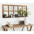 thumbnail image 6 of Kate and Laurel Jackson Casual Farmhouse Solid Wood 10 Windowpane Mirror with Distressed Black Metal Shelf, 40x18, Rustic Caramel, 6 of 6
