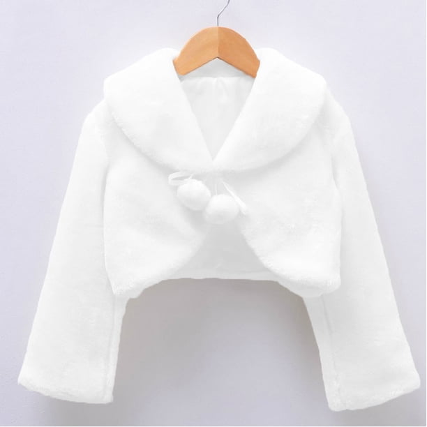Chal de piel para niños, abrigo para niñas, vestido de actuación con flores para niñas, capa de manga larga para niñas, otoño e invierno