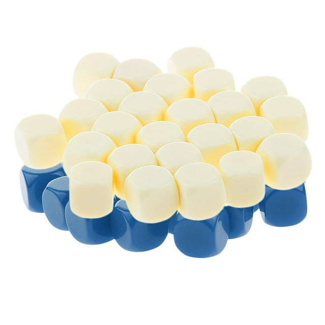 50 Piezas D6 Dados Opacos en para DIY Manualidad Fabricación Beige + Azul