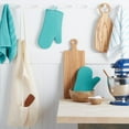 thumbnail image 2 of KitchenAid Ribbed Soft Silicone Oven Mitt Set, 7"x13", Milkshake 2 Count, 2 of 4