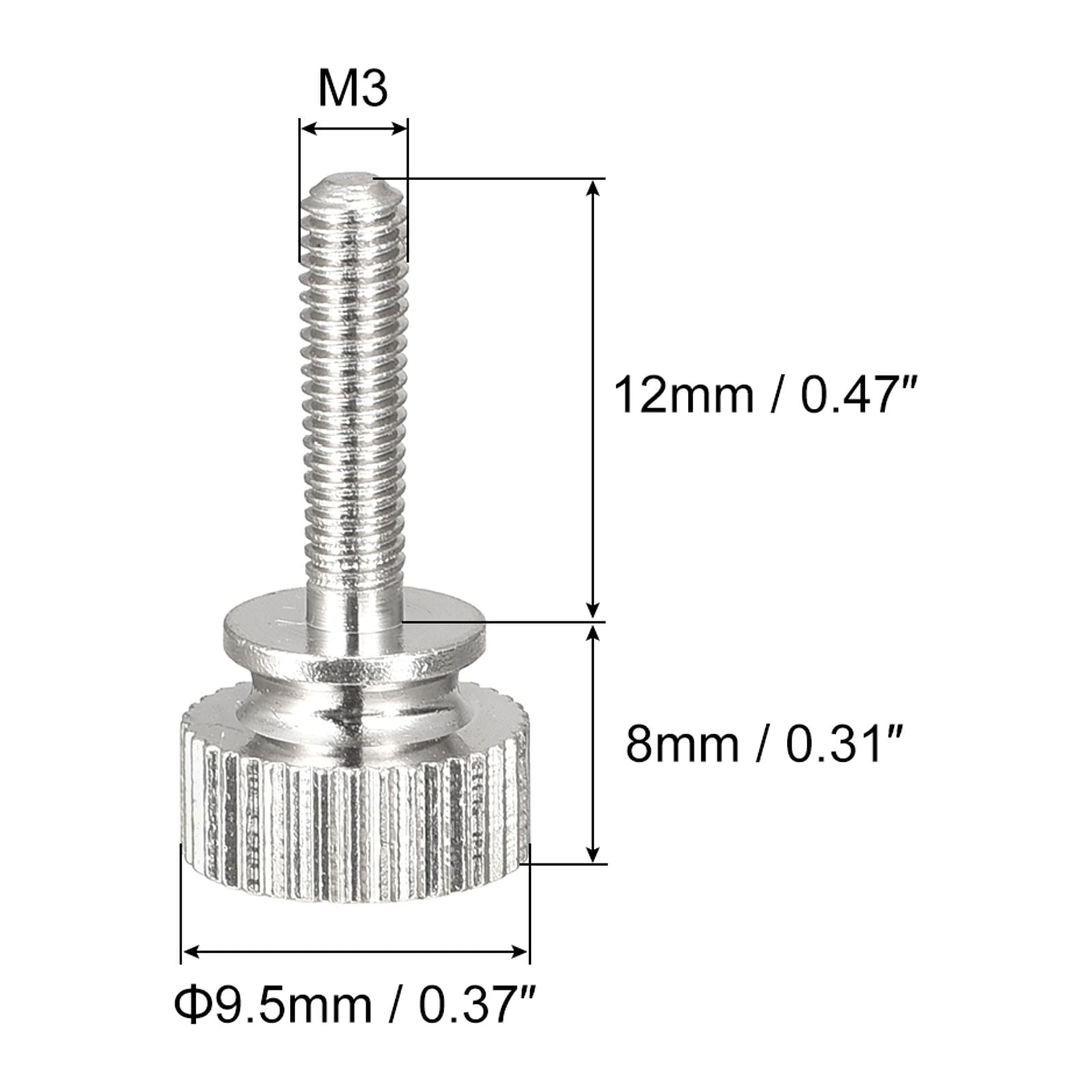 Unique Bargains Nickel Plated Knurled Thumb Brass Shoulder Bolts Grip Knob Fasteners M3*12