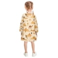 thumbnail image 3 of Girls' long-sleeved dress Cactus and Camel Girls' A-line dress with ribbed cuffs Soft and comfortable, 3 of 6