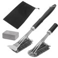 thumbnail image 1 of Cepillo y raspador para parrilla sin cerdas + tapete resistente para parrilla: mango para una limpieza sin esfuerzo de la parrilla, accesorios para parrilla, 1 of 5