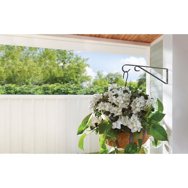 Soporte de pared Plant Hook LIVING ACCENTS, acero negro, 23 x 23 cm