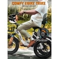 thumbnail image 5 of ESKUTE T300 E Trike Electric Tricycle for Adults, 750W Brushless Motor 18MPH+ Fat Tire Folding Trike, Step-Thru 3 Wheel Electric Bicycle, White with Phone Holder Bag & Mirrors & Lock, UL2849, 5 of 7
