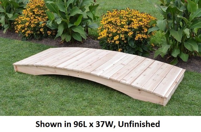 Unfinished Amish-Made Weight-Bearing Pine 3 x 4 Plank Garden Bridge 