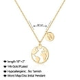 thumbnail image 2 of TURANDOSS Graduation Necklaces for Women, 14K Gold Plated Round Disc World Map Pendant Necklace Graduation Gift Jewelry, 2 of 5
