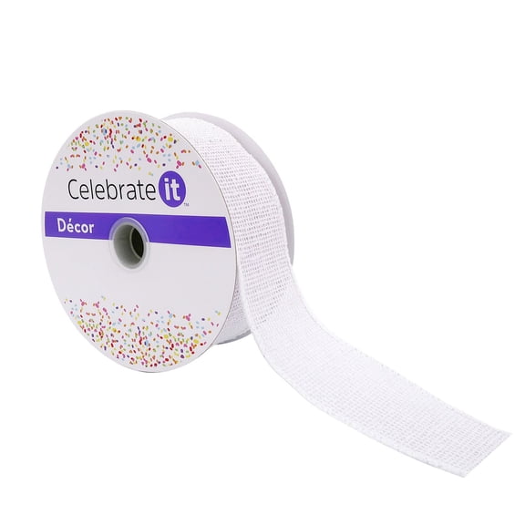 12 Pack: 1.5" x 30ft. Faux Burlap Wired Ribbon by Celebrate It