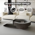 thumbnail image 6 of YWEN 39.37'' Round Coffee Table with Storage, Solid Wood Veneered Modern Drum Coffee Table Accent Tea Table for Living Room, Bedroom, Apartment or Office, 6 of 18