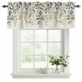 thumbnail image 2 of Green Brown Botanical Valances for Windows, Farmhouse Eucalyptus Leaves Rustic Light Filtering Kitchen Curtains, Rod Pocket Window Valance Curtains for Living Room Bedroom, 42" W x 18" L, 2 Panels, 2 of 9