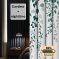 thumbnail image 3 of Spring Leaf Blackout Curtains for Bedroom/Living Room, Pinch Pleated Black Out Curtains, Country Simple Ombre Green Botanical Vines Room Darkening Window Drapes with Hooks 2 Panels, 39"x70", 3 of 8