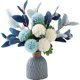 thumbnail image 1 of Artificial Flowers With Vase Faux Hydrangea Flower Arrangement for Home Garden Party Wedding Decoration, 1 of 4