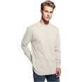 thumbnail image 3 of Daxton Premium Men Long Sleeves T Shirt Medium Weight Soft Cotton, 3Pk Olive Hth Navy Vintage White XS, 3 of 8