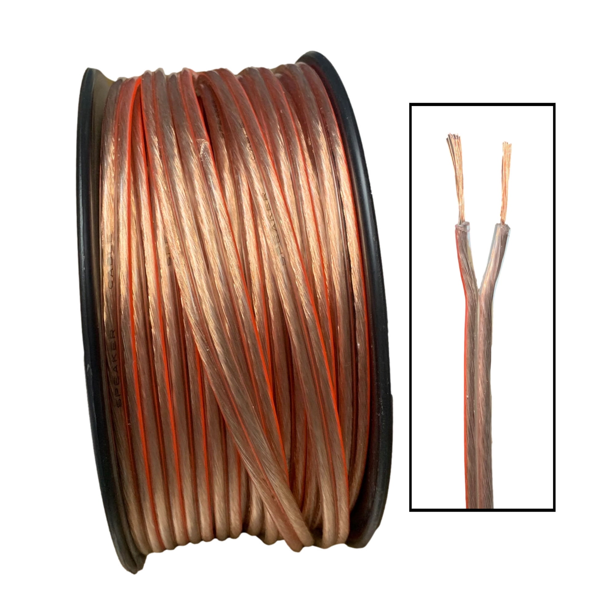 IMC AUDIO 100' Feet 12 GA Gauge Clear 2 Conductor Speaker Wire Audio Cable