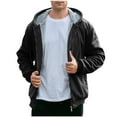 thumbnail image 6 of M-4X Big & Tall Jackets for Men Plus Size Fleece Lined Zip Up Hoodies & Sweatshirts with Pockets Long Sleeve Color Block Thermal Warm Outerwear Coats, 6 of 7