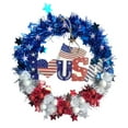 thumbnail image 2 of 4th of July PALIFEUR Wreath for Front Door, 15.75 Inch Patriotic Wreaths, Artificial Floral Spring Wreaths Decorations for Memorial Day Independence Day Veterans Day, Red Blue White, 2 of 8