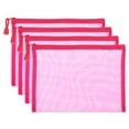 thumbnail image 1 of Bolsas de cremallera Uxcell, estuches de viaje A5, bolsas de maquillaje de nylon, paquete de 4 en rojo rosa, 1 of 5