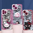 thumbnail image 2 of Marvel Spidermans funda de Hello Kitty para iPhone 15 Plus XR 13 Pro Max 7 6s 14 Pro 12 Mini X XS 8 SE 11 bolsa transparente suave, 2 of 5