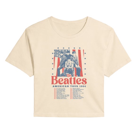 The Beatles - American Tour 1964 Tour Dates - Juniors Cropped Graphic T-Shirt
