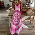 thumbnail image 2 of Colorful Tie Dye Vortex Women's Summer Dresses 2025 Beach Casual Sleeveless Floral Print Tank Loose Sundress, 2 of 8