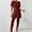 Red, variant on Women's Two Piece Knit Matching Outfits Crew Neck Slit Hem Tee And Pants Tracksuit Sets Features Women Fall Business Casual Outfits for Women Pant Suits for Women Dressy Wedding Guest Long Sleeve Pant