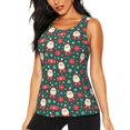 thumbnail image 1 of Balery Santa Claus Camiseta sin mangas estampada ligera para mujer, tops de entrenamiento sin mangas, camisetas de yoga transpirables de secado rápido.-Large, 1 of 7