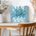thumbnail image 2 of Framed Canvas Wall Art for Living Room Blue Eucalyptus Leaves Wall Decor, Floral Vase Stripes Aesthetic Paintings for Bedroom Office Kitchen Bathroom, Ready to Hang Artwork Wall Pictures 8x8 Inch, 2 of 9