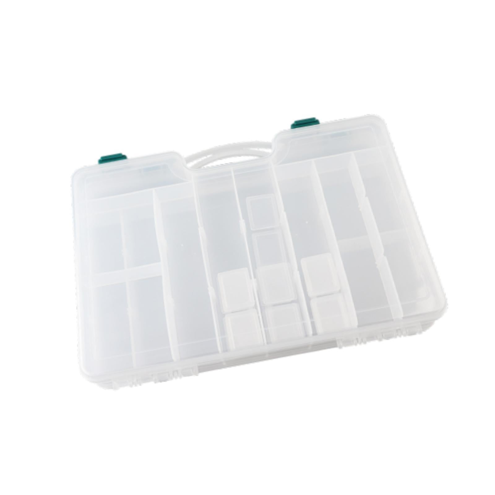 QccHieUs Fishing Tackle Box with Removable Dividers with Handle,Fishing Supplies Lure Box Clear