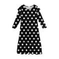 thumbnail image 5 of Abcomgle Long Dresses for Girls 12-14 Casual A-Line Ruffle Long Sleeve Maxi Dress Polka Dot Crew Neck Sundresses Tiered Boho Dresses with Pockets,Black, 5 of 5