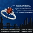 thumbnail image 2 of Gem Stone King 925 Sterling Silver Red Garnet and White Created Sapphire Engagement Ring for Women | 2.63 Cttw | Oval 9X7MM | Gemstone January Birthstone | Size 6, 2 of 6