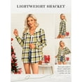 thumbnail image 5 of ZXSXSY Women Plaid Print Long Sleeve Single-Breasted Drawstring Hooded Jacket, 5 of 7
