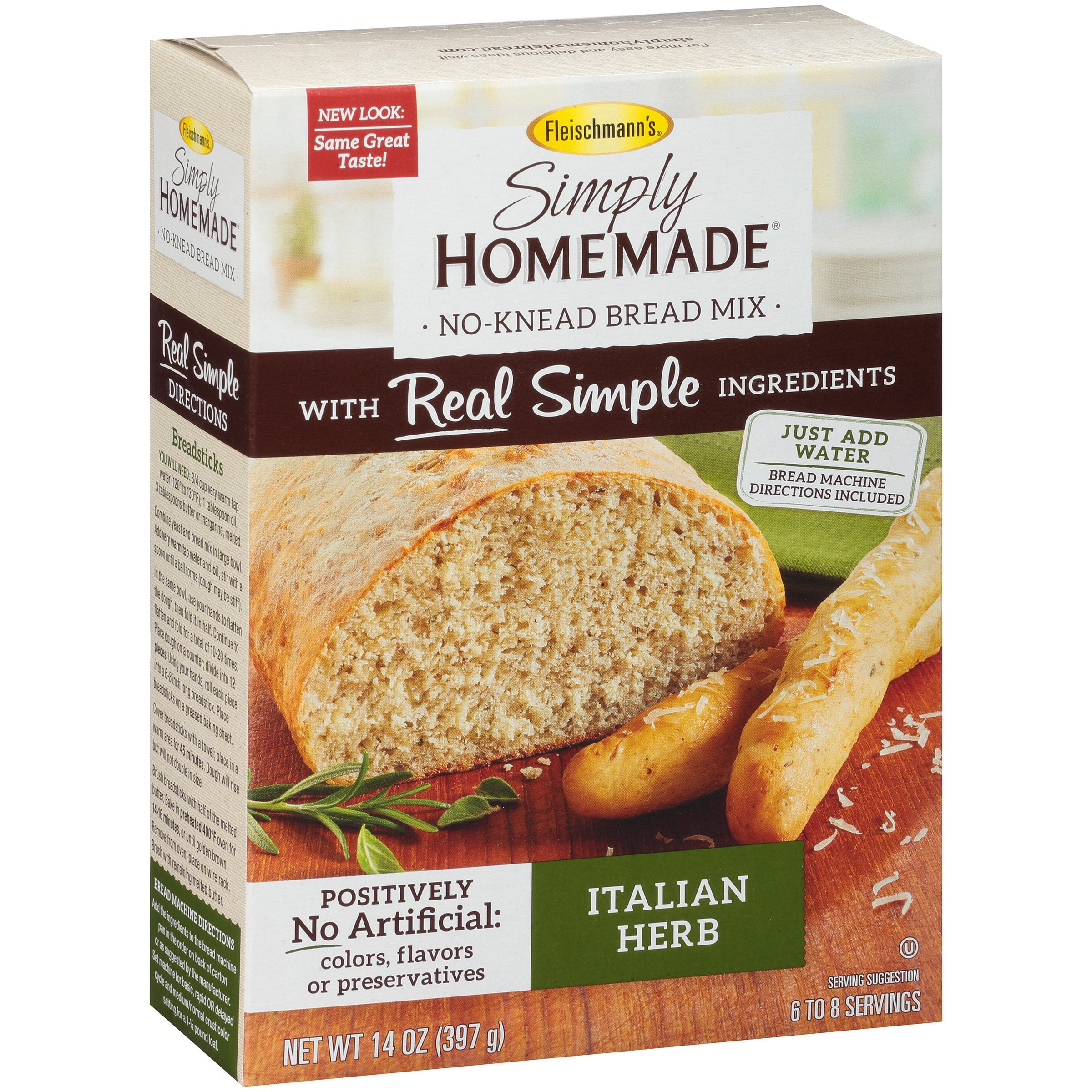 Fleischmann's Simply Homemade No Knead Bread Mix Italian Herb - Walmart.com